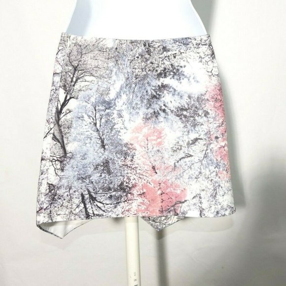 Michaela Faux Wrap Mini Skirt Tree Graphics Size S - Picture 4 of 8
